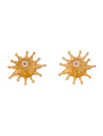 Schiaparelli Pearl & Crystal Sun Earrings