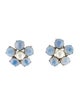Schiaparelli Faux Pearl & Crystal Cluster Clip-On Earrings
