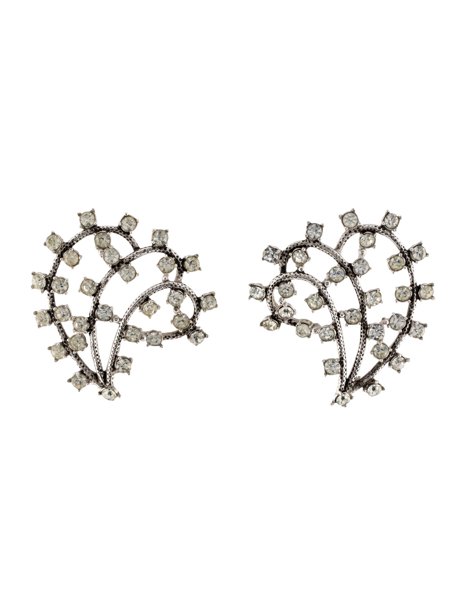 Schiaparelli Vintage Crystal Clip-On Earrings