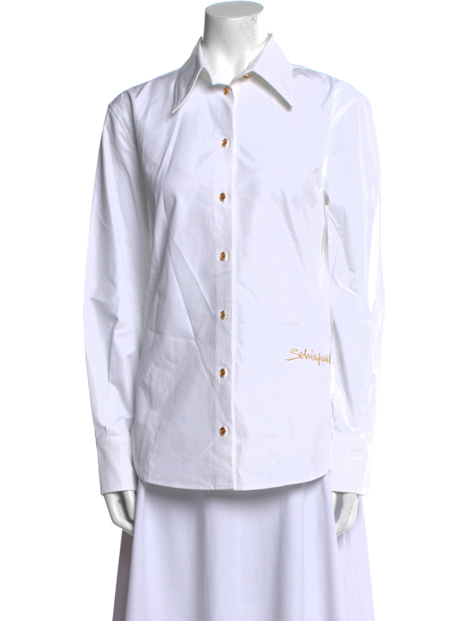 Schiaparelli Vintage Long Sleeve Button-Up Top