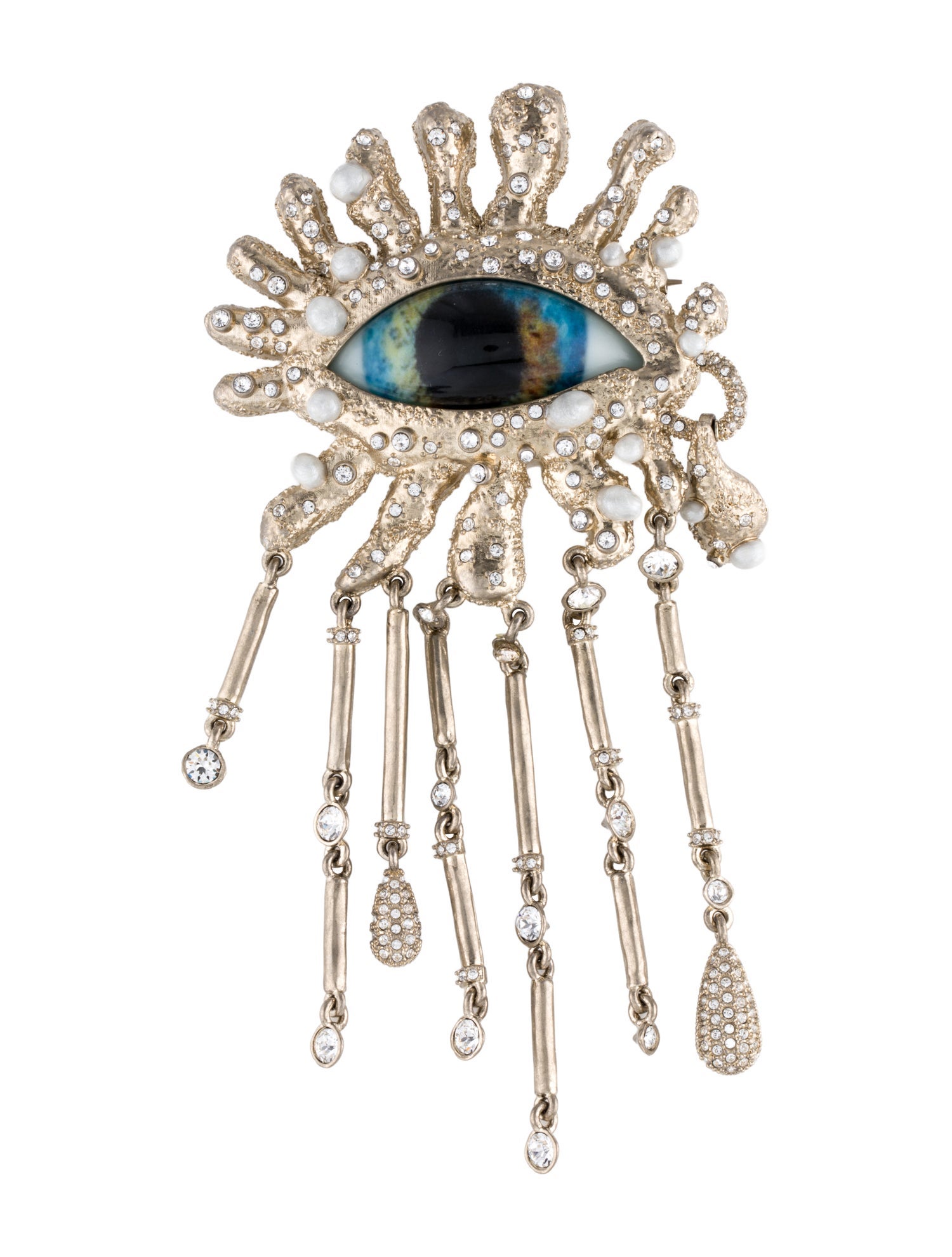 Schiaparelli Crystal & Resin Eye Brooch