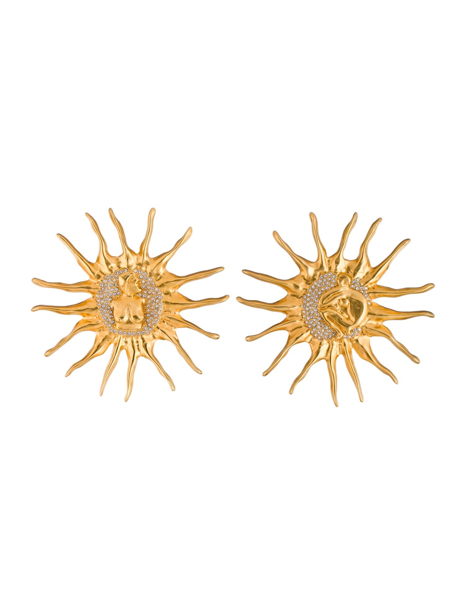 Schiaparelli Crystal Femininity Sun Earclip Earrinigs