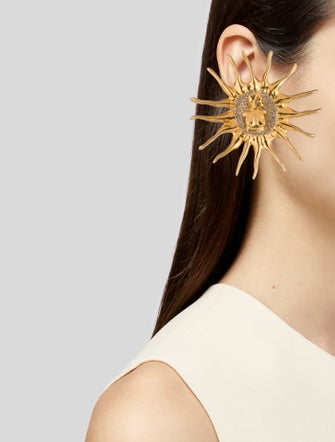 Schiaparelli Crystal Femininity Sun Earclip Earrinigs