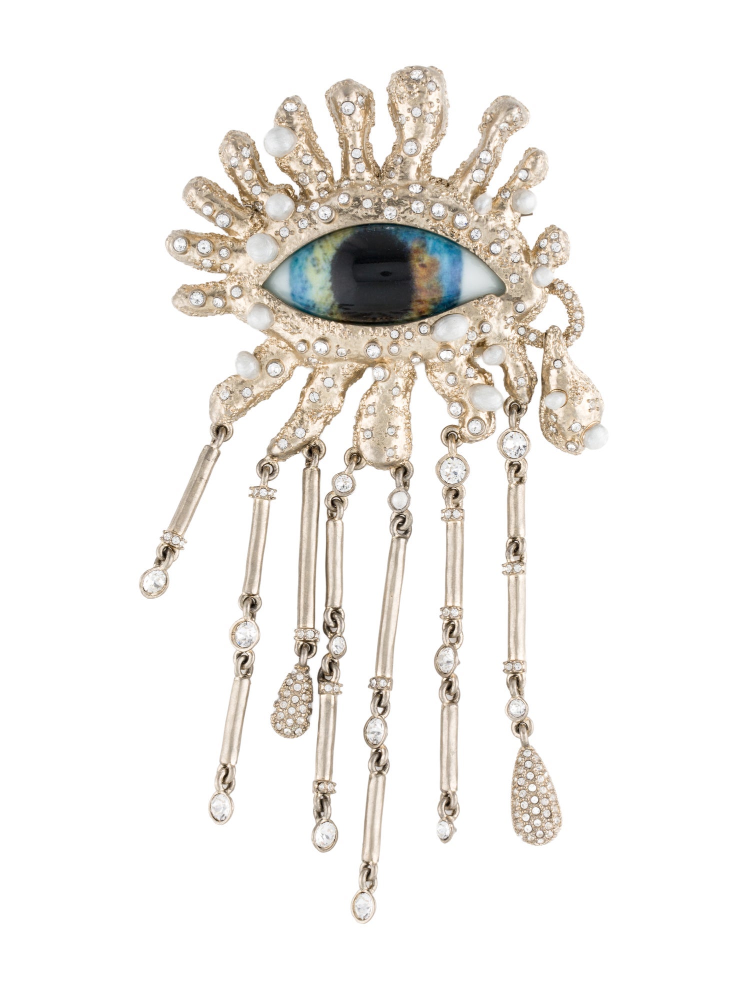 Schiaparelli Crystal & Resin Eye Brooch