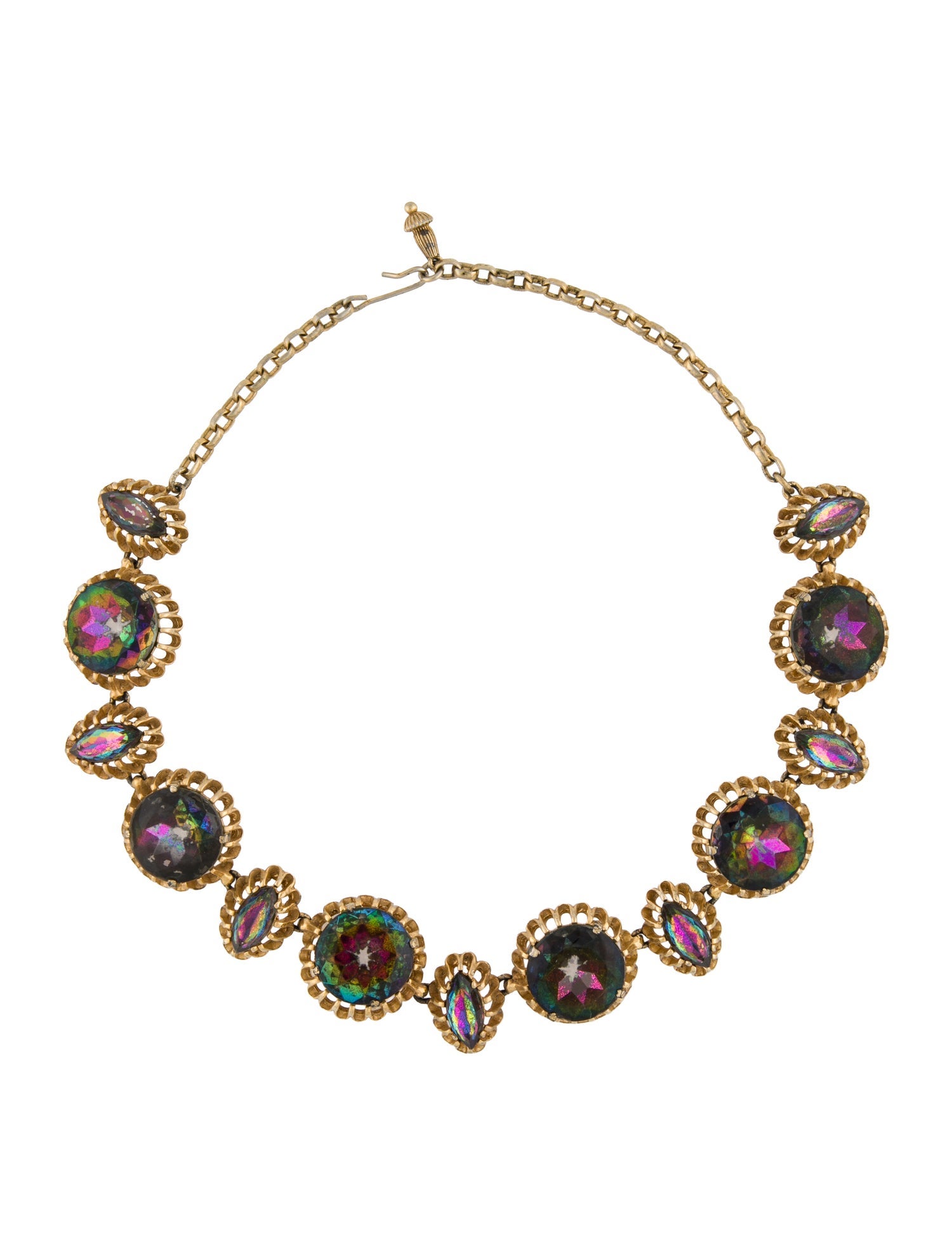 Schiaparelli Vintage Watermelon Crystal Collar Necklace