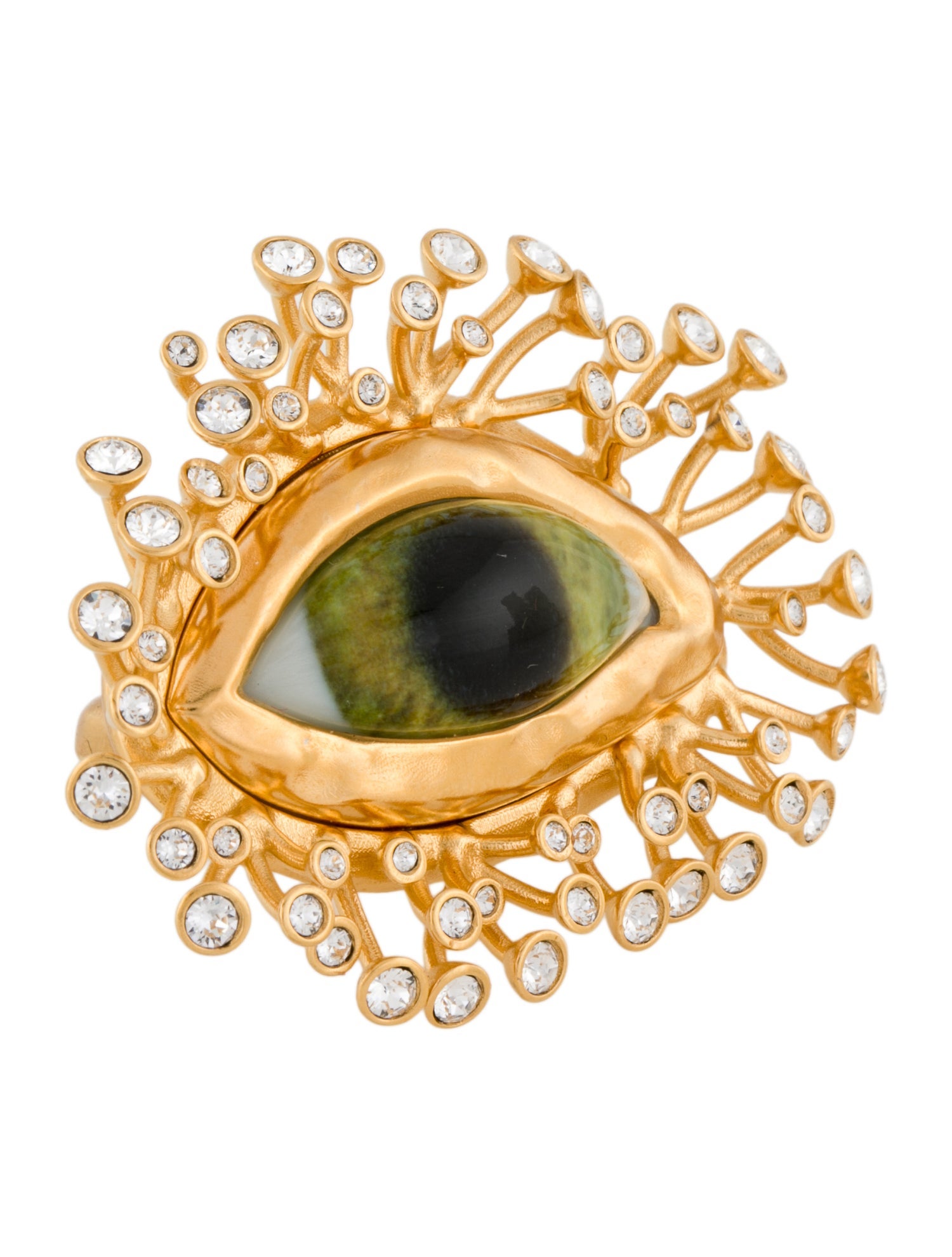 Schiaparelli Resin & Crystal Beaded Eye Cocktail Ring