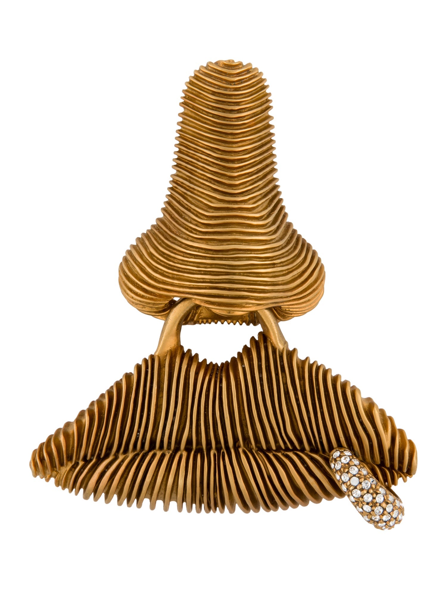 Schiaparelli Crystal Pierced Nose & Mouth Brooch Pin