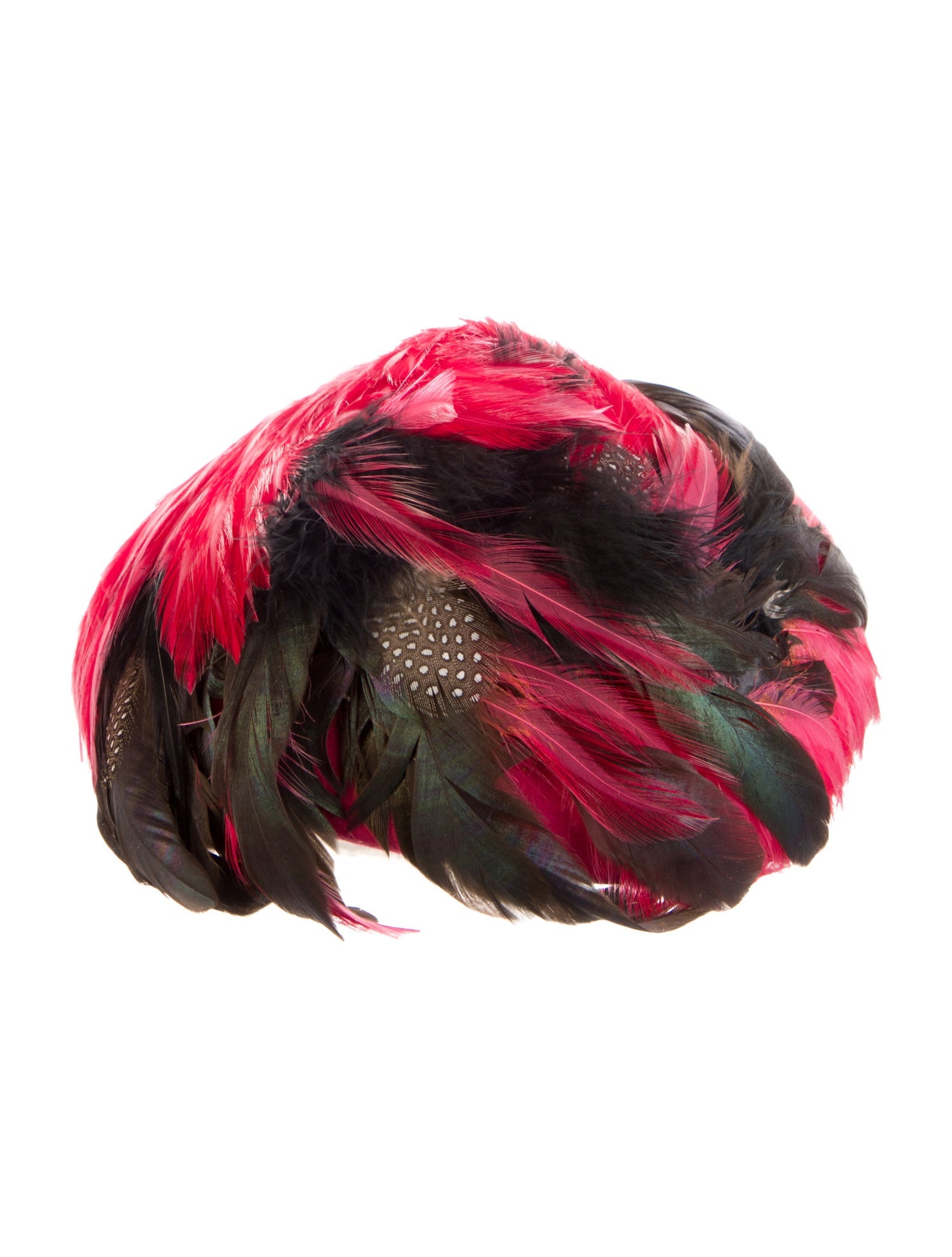 Schiaparelli Pattern Print Feather Beret Hat