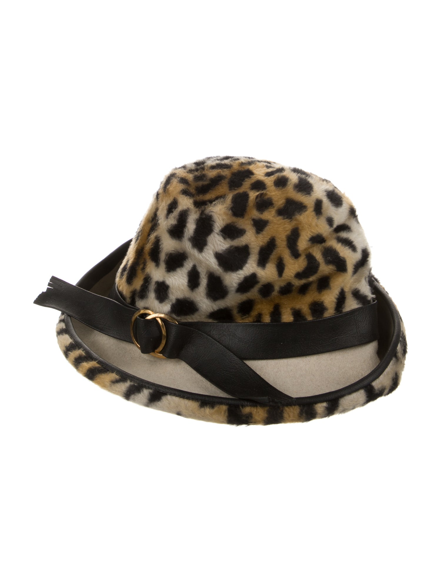 Schiaparelli Animal Print Fur Fedora Hat