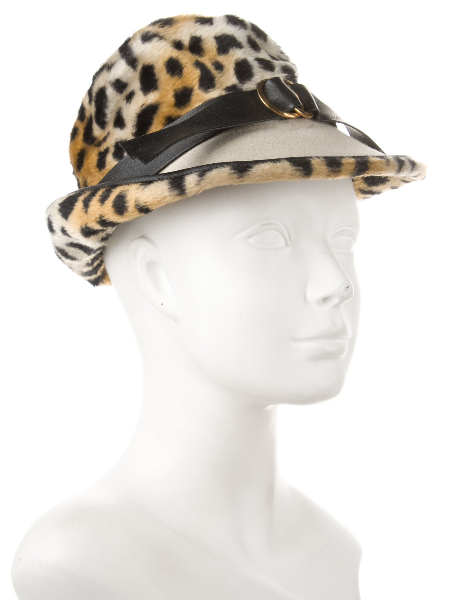 Schiaparelli Animal Print Fur Fedora Hat