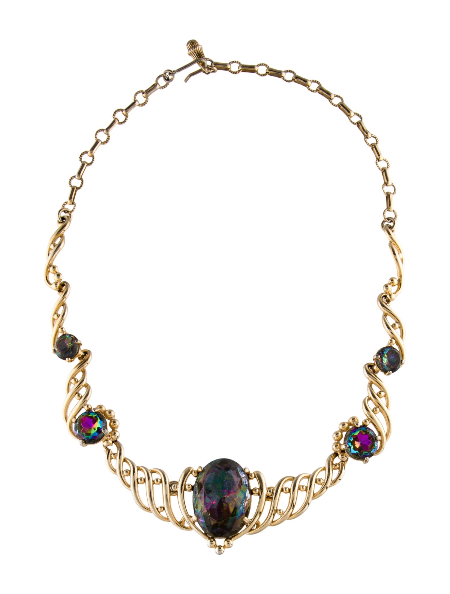 Schiaparelli Vintage Watermelon Crystal Collar Necklace