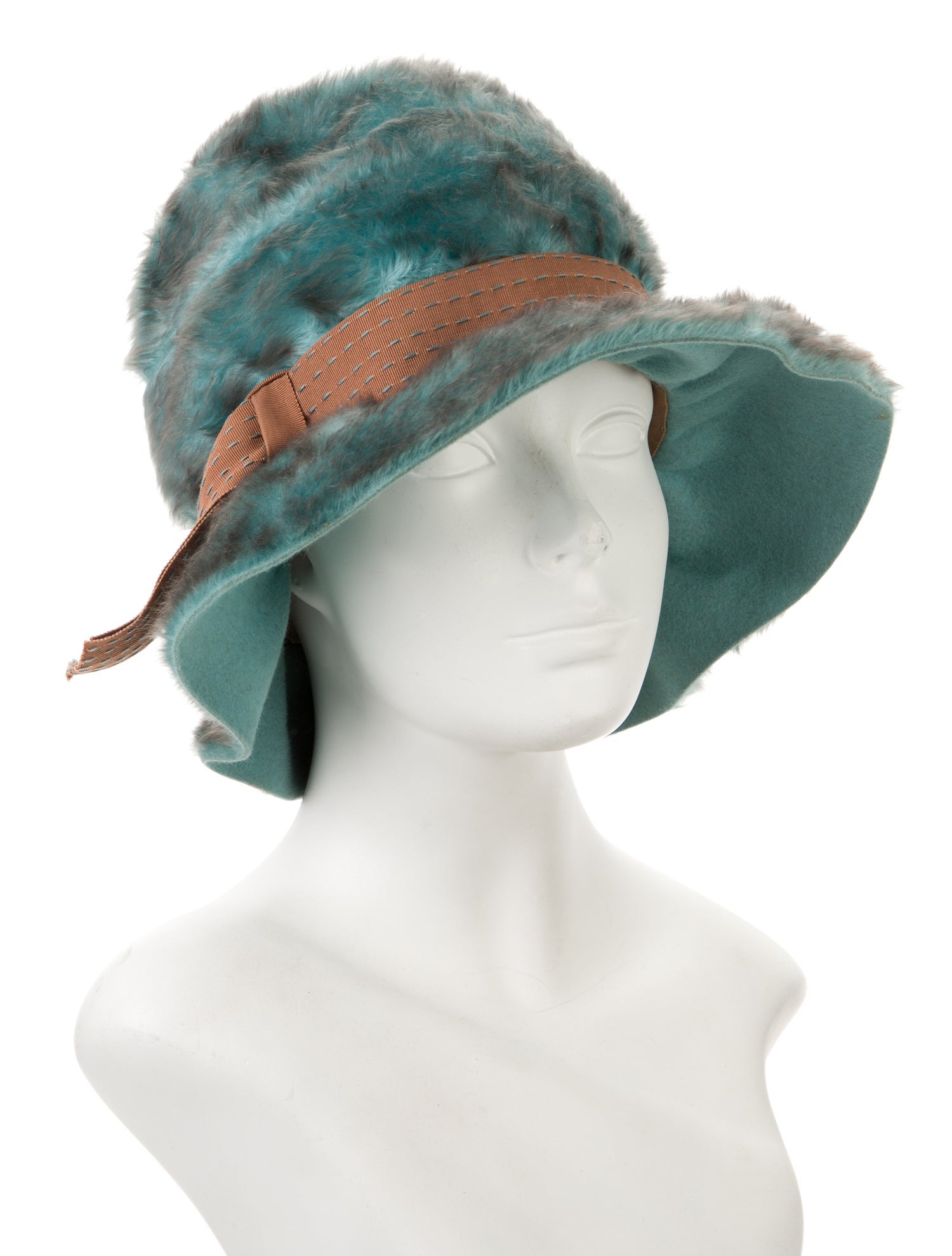 Schiaparelli Pattern Print Fur Bucket Hat