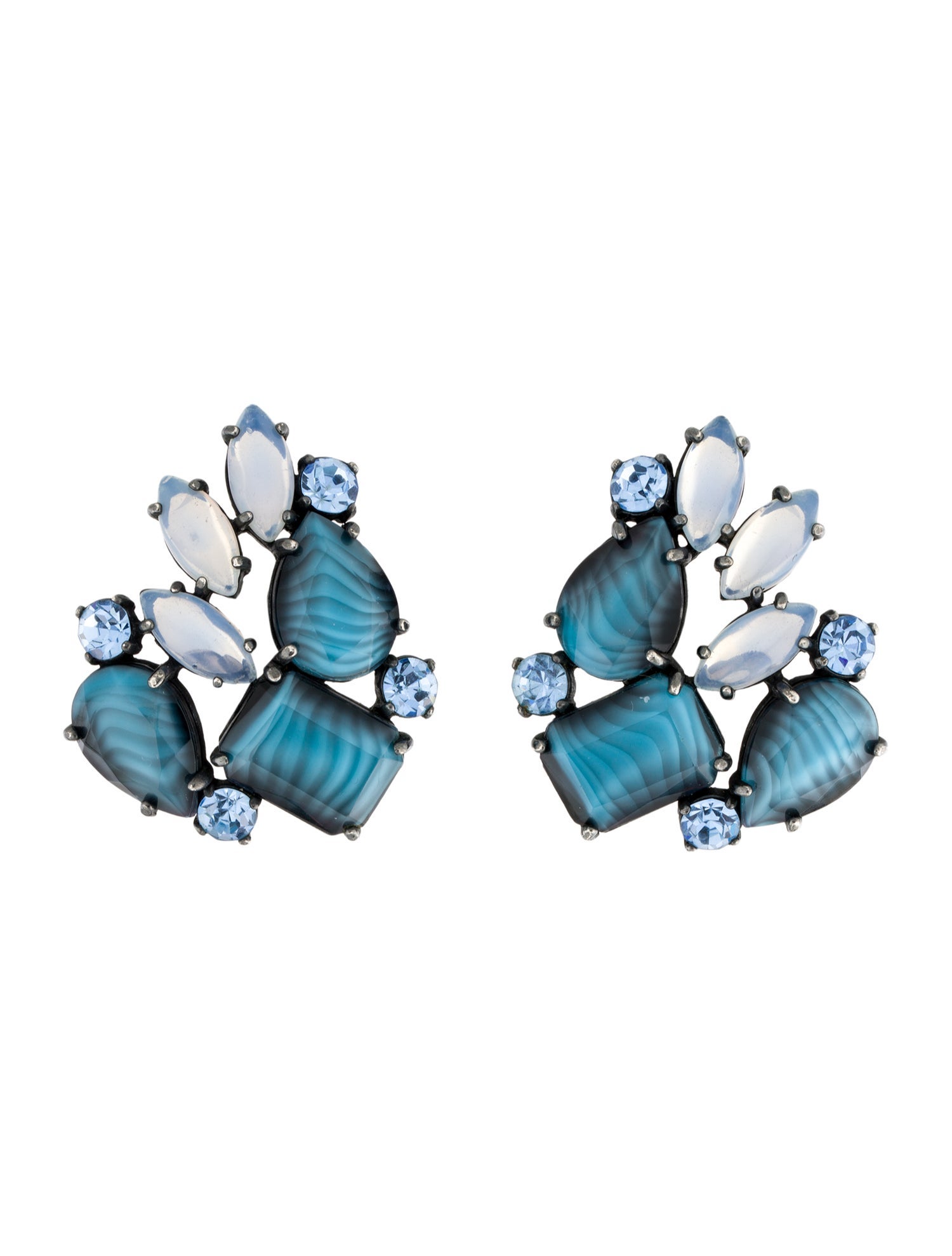 Schiaparelli Crystal & Resin Clip on Earrings