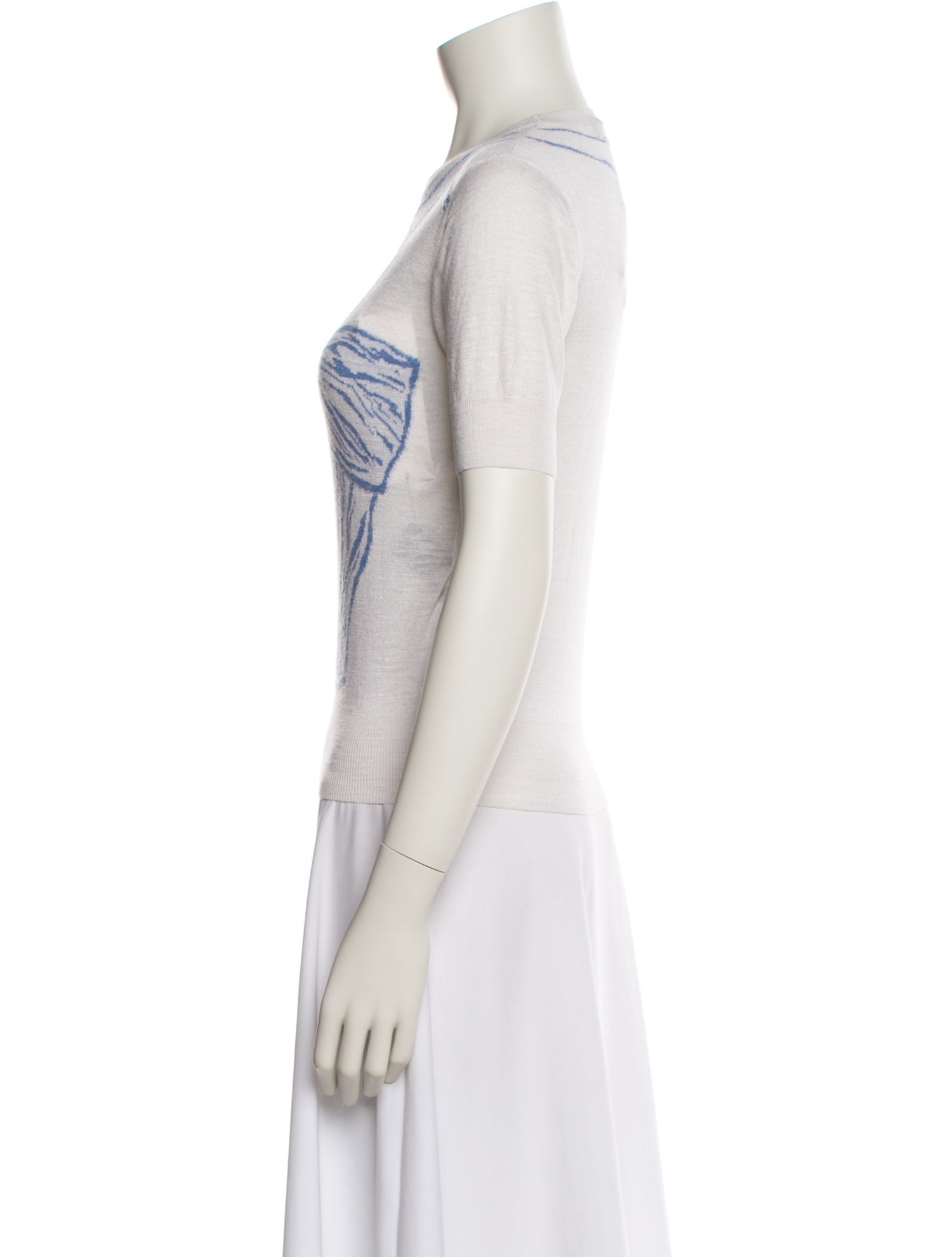 Schiaparelli Silk Graphic Print T-Shirt