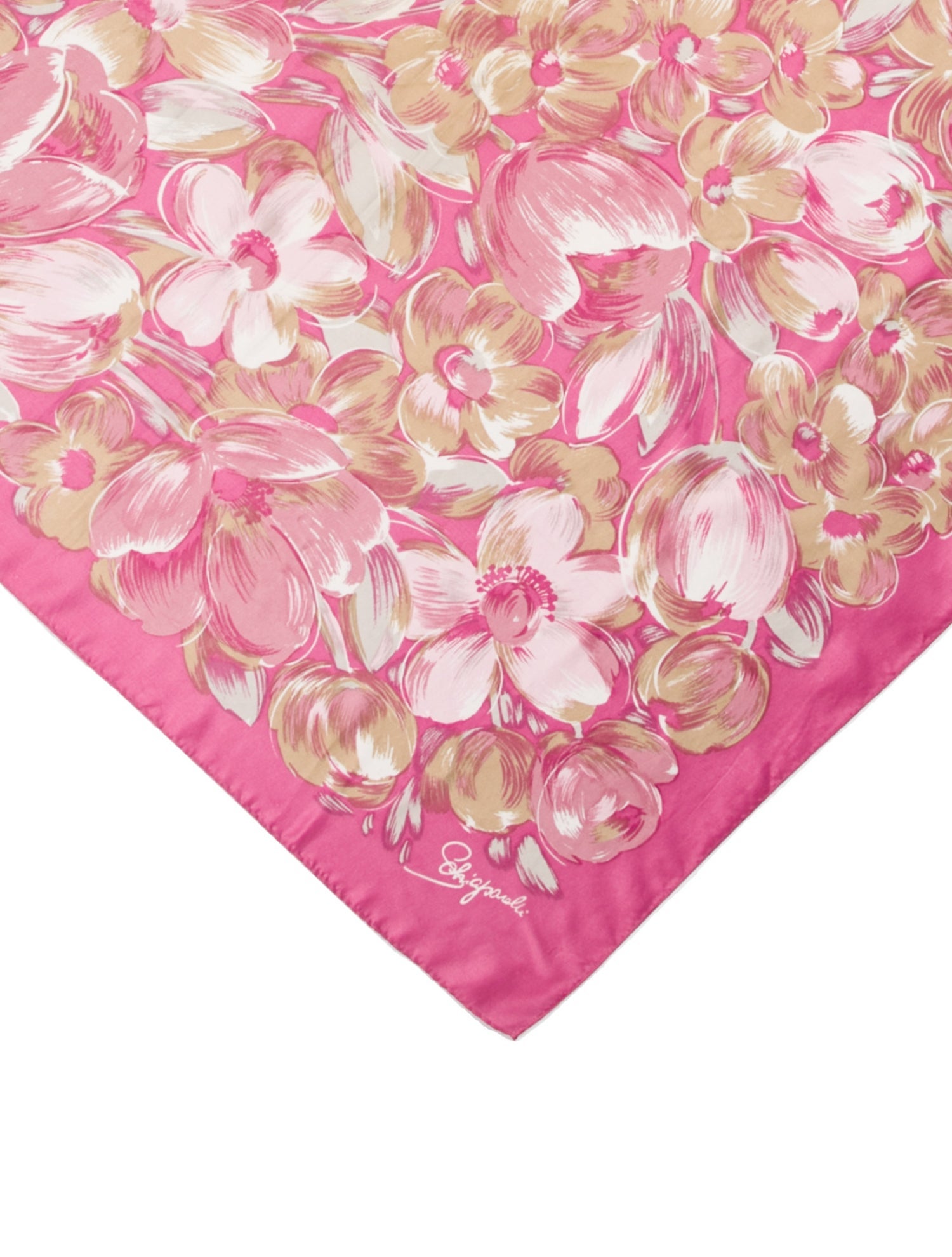 Schiaparelli Silk Floral Print Scarf