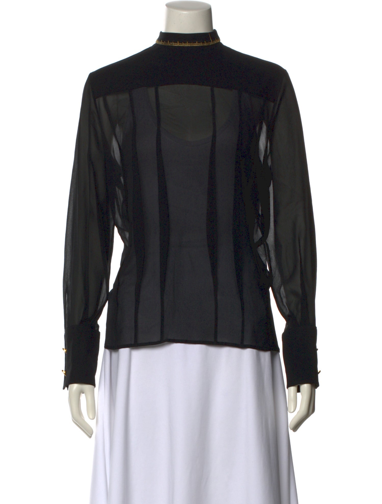 Schiaparelli Silk Mock Neck Top