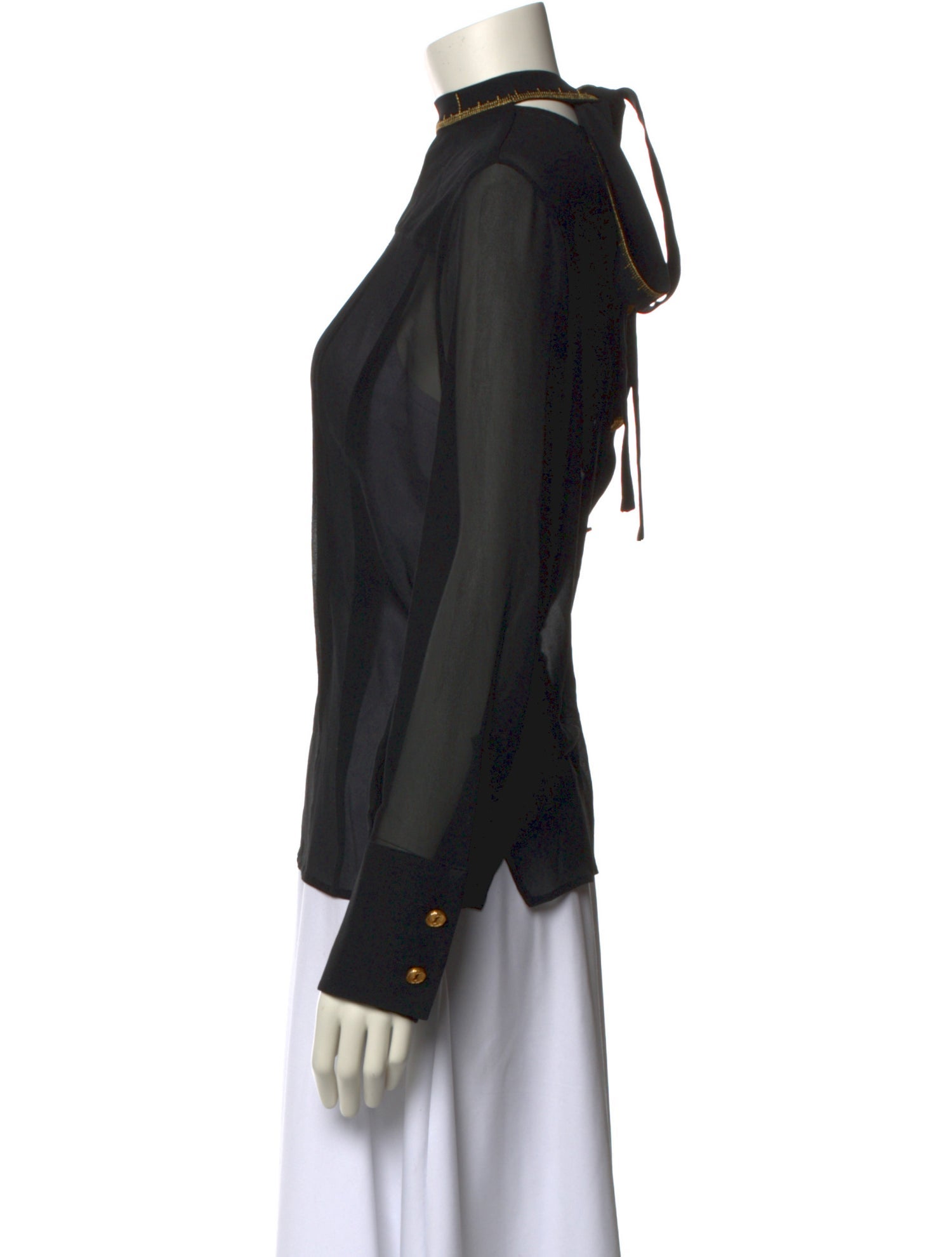 Schiaparelli Silk Mock Neck Top