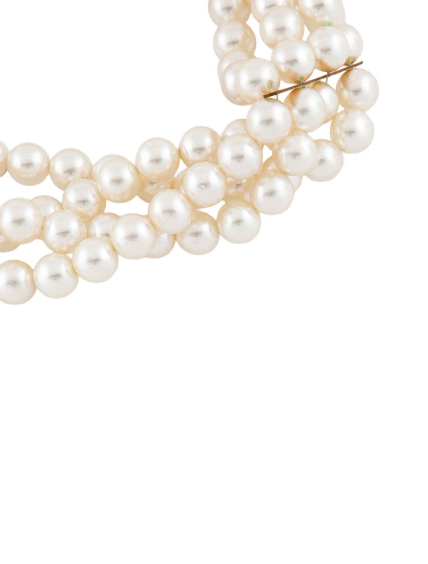 Schiaparelli Faux Pearl Collar Multistrand Necklace