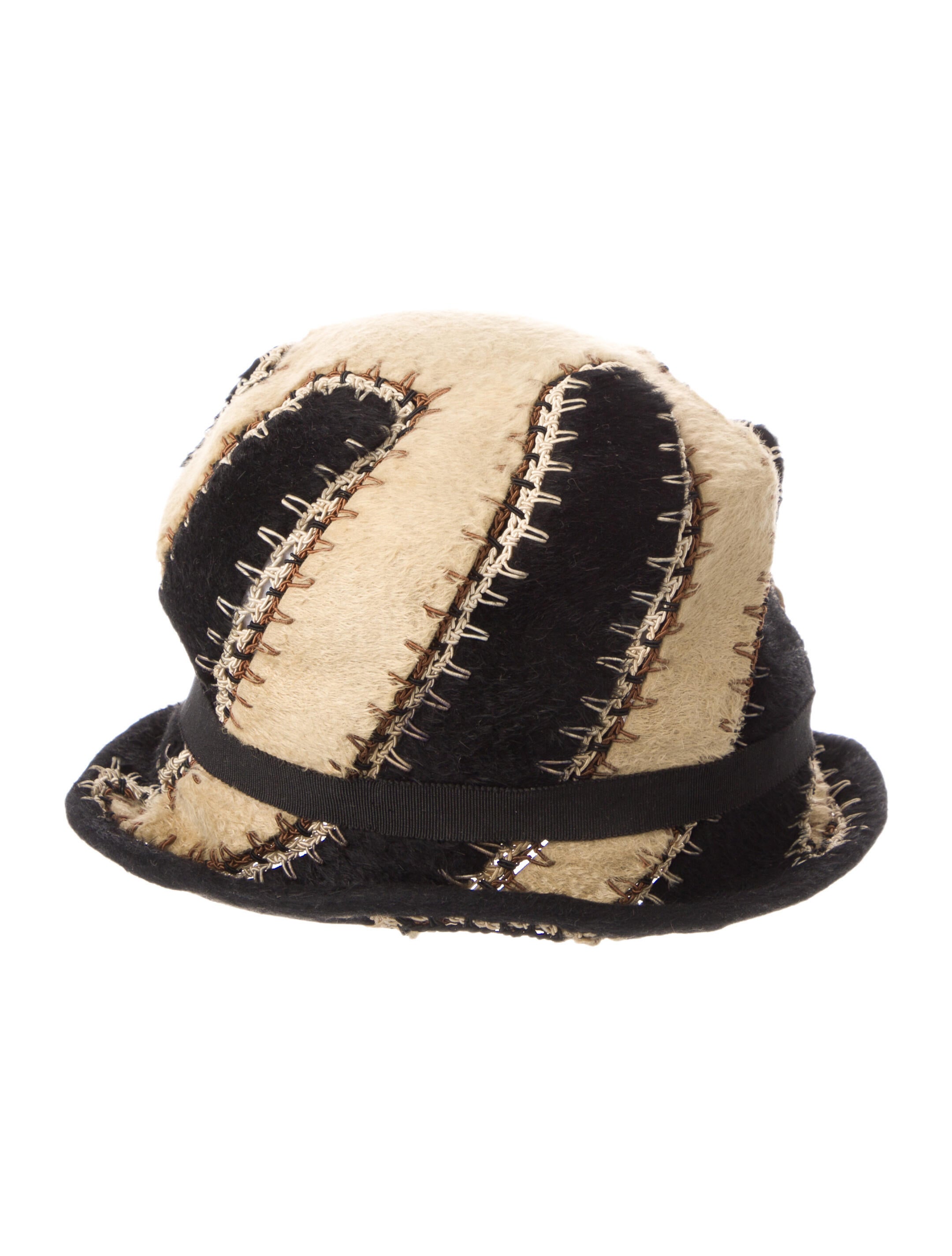 Schiaparelli Felt Patchwork Cloche Hat