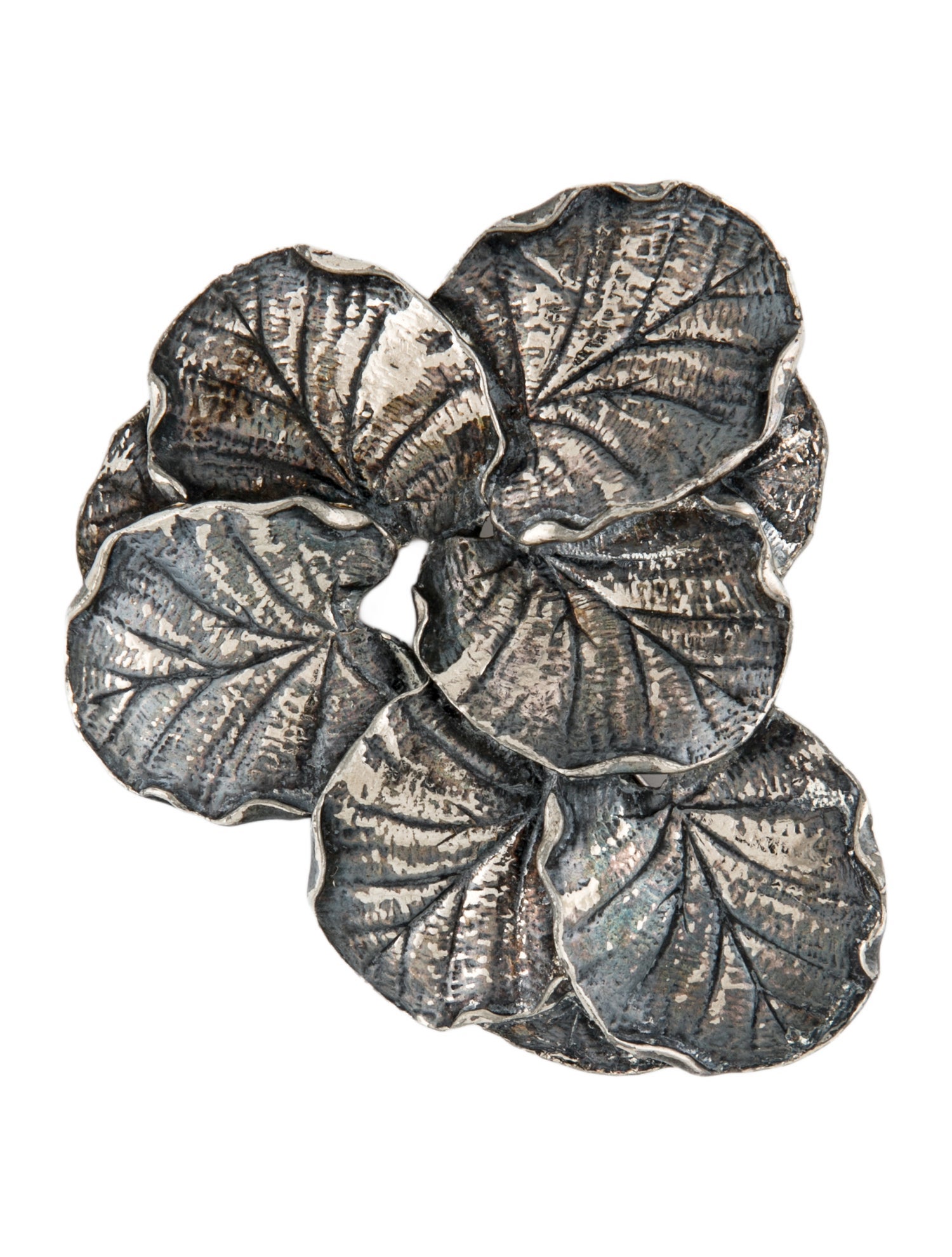 Schiaparelli Vintage Layered Leaves Pin Brooch