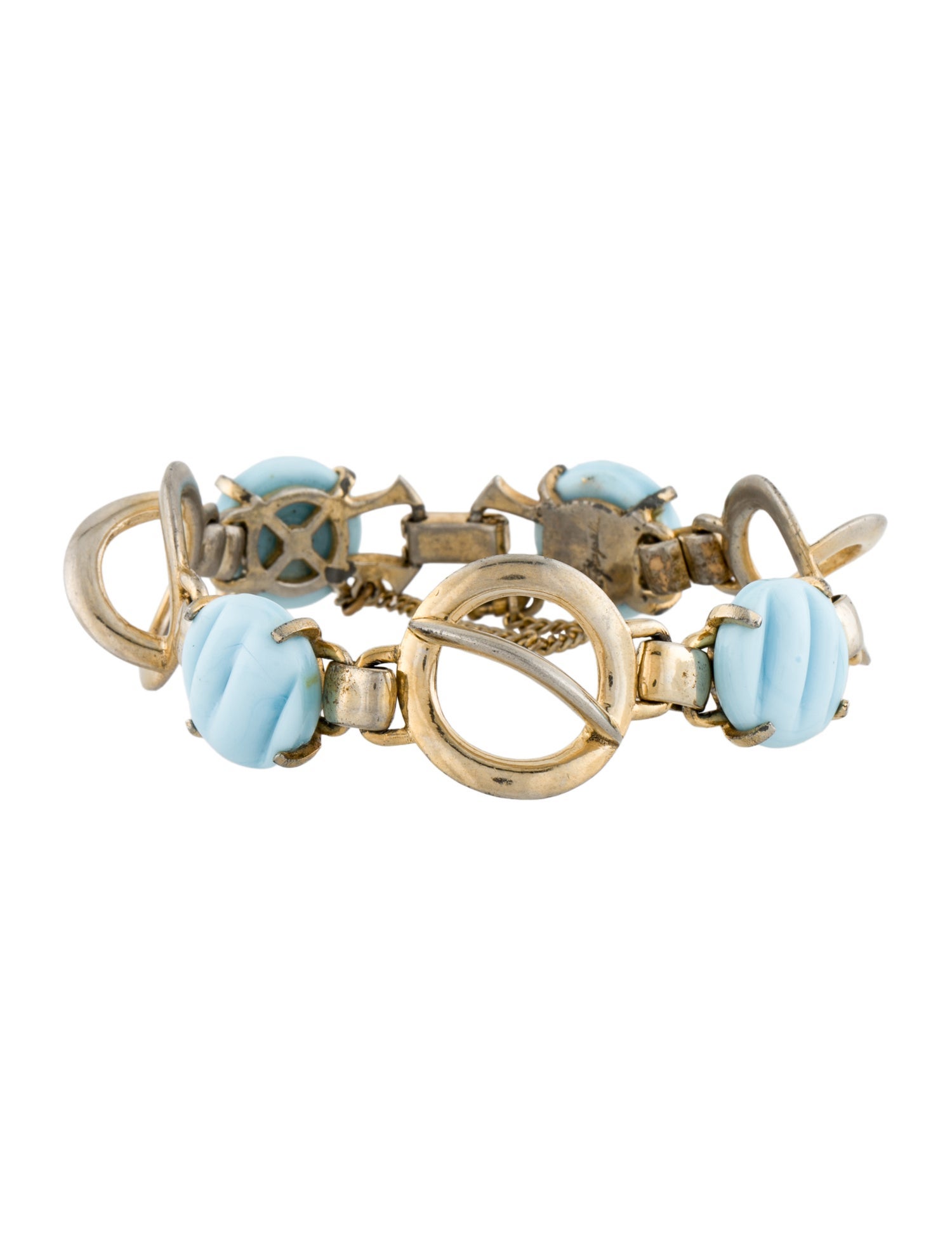 Schiaparelli Blue Stone Station Link Bracelet
