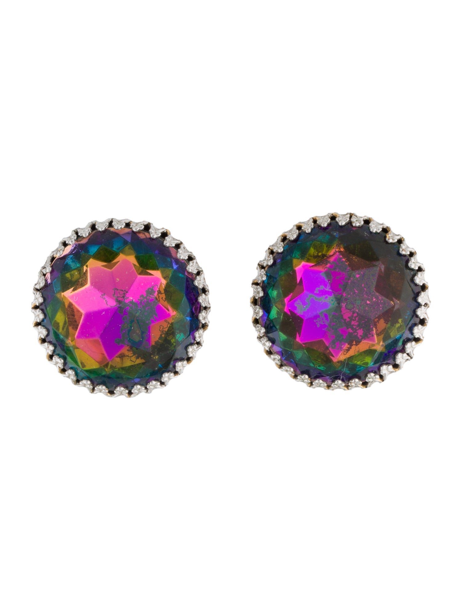 Schiaparelli Vintage Watermelon Heliotrope Clip On Earrings