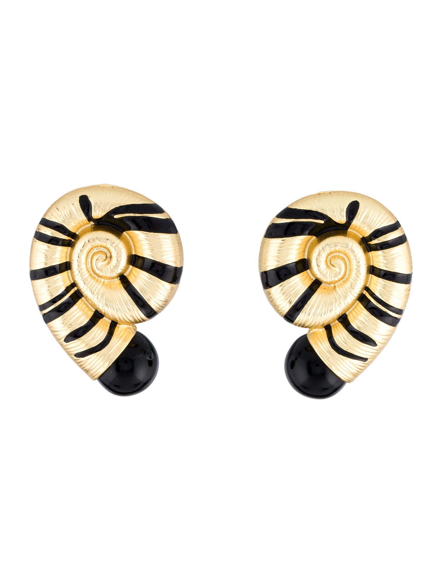 Schiaparelli Enamel Snail Drop Earrings