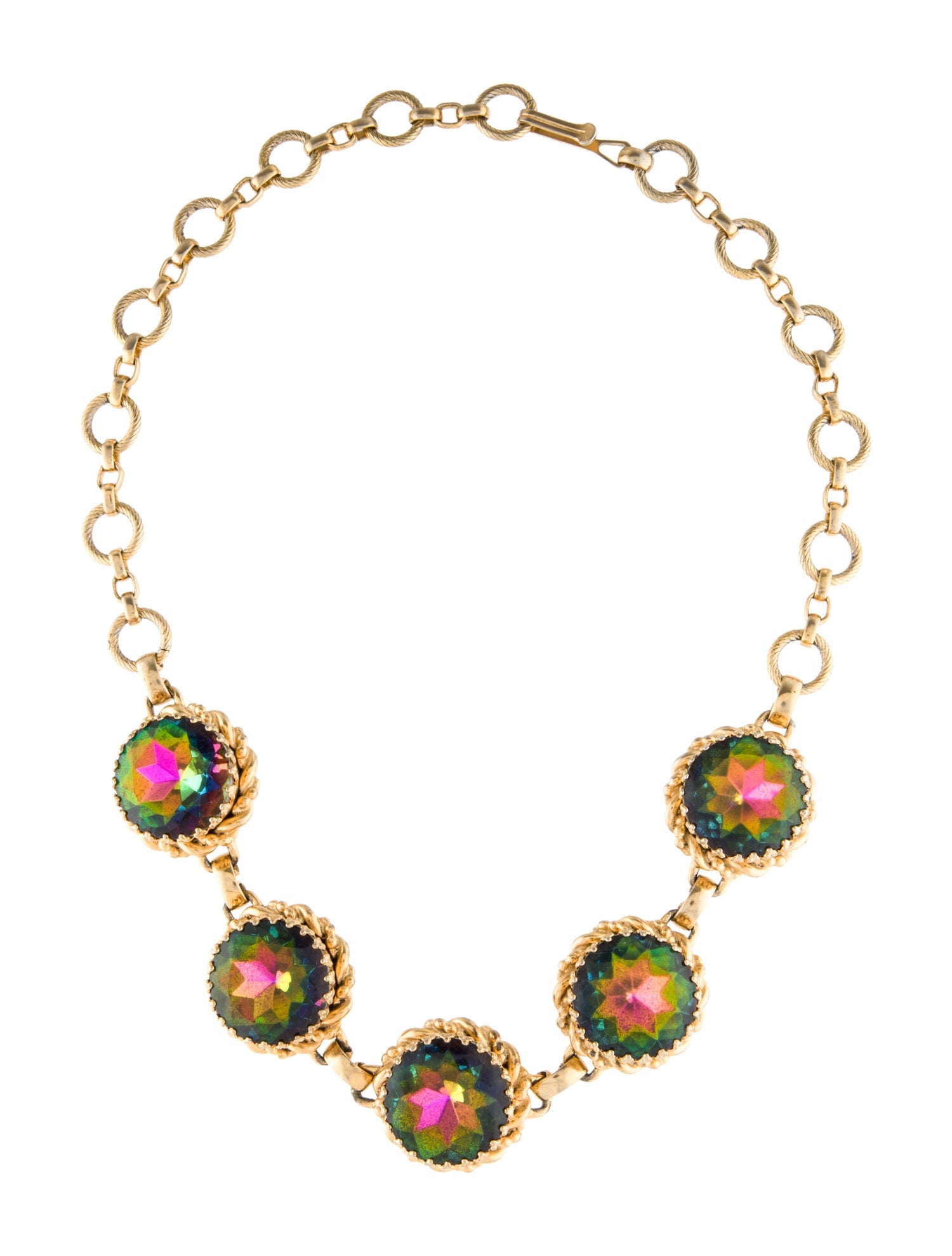 Schiaparelli Watermelon Crystal Station Necklace