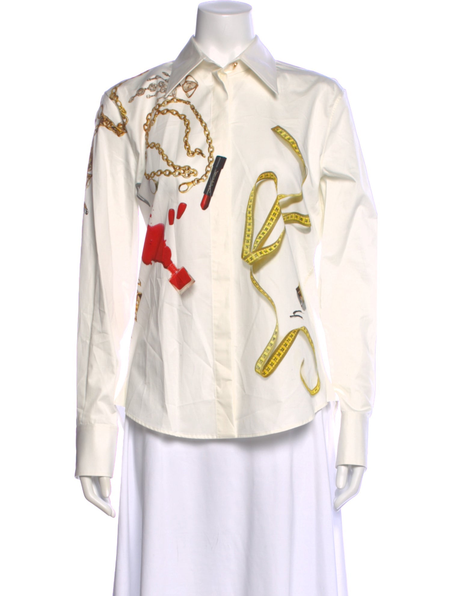 Schiaparelli Graphic Print Long Sleeve Blouse