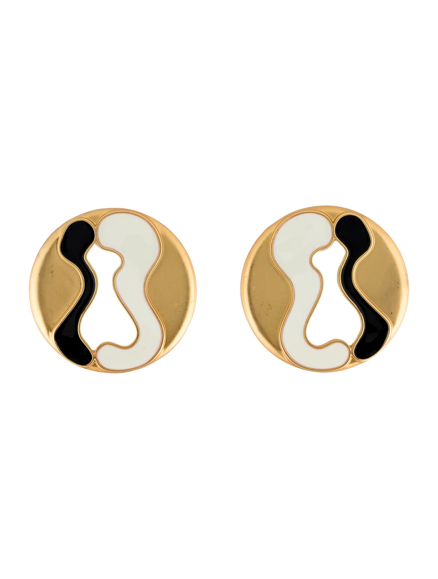 Schiaparelli Key Hole Enamel Drop Earrings