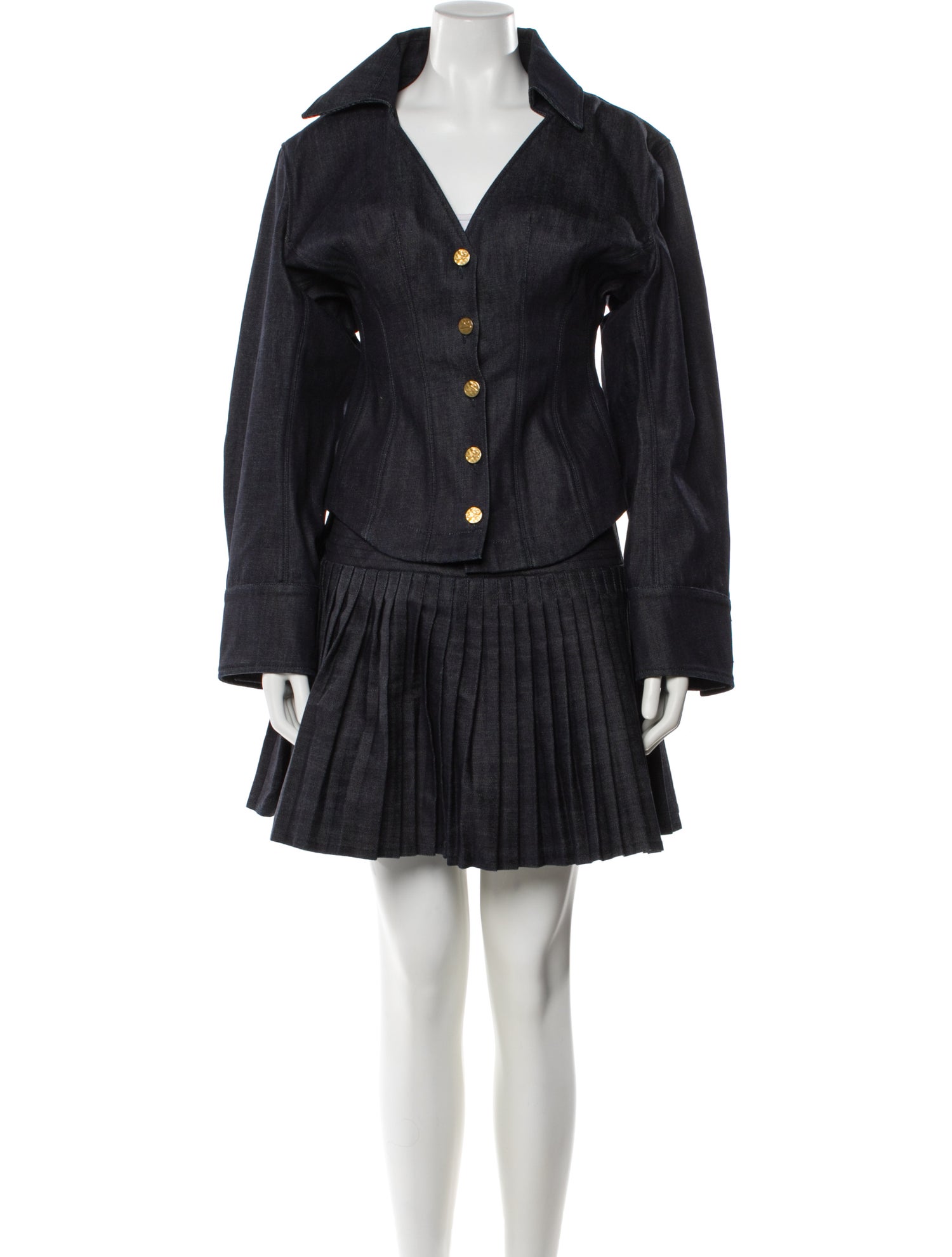 Schiaparelli 2023 Pleated Accents Skirt Set