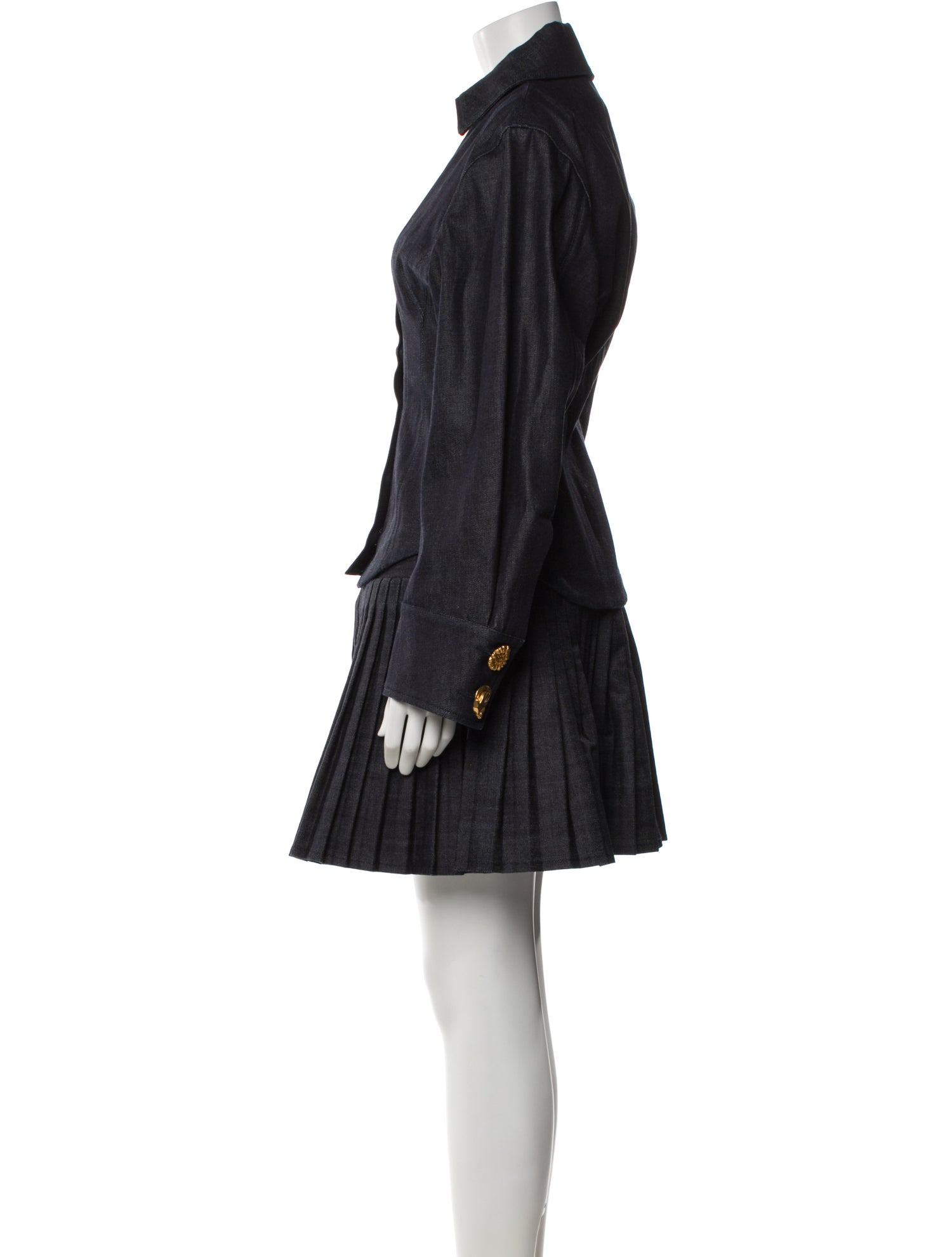 Schiaparelli 2023 Pleated Accents Skirt Set