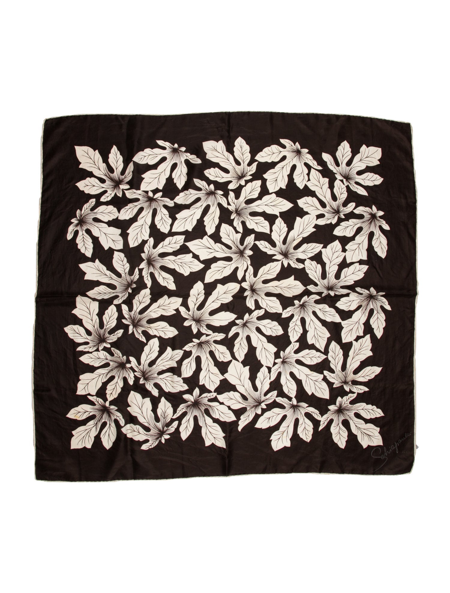 Schiaparelli Silk Floral Print Scarf