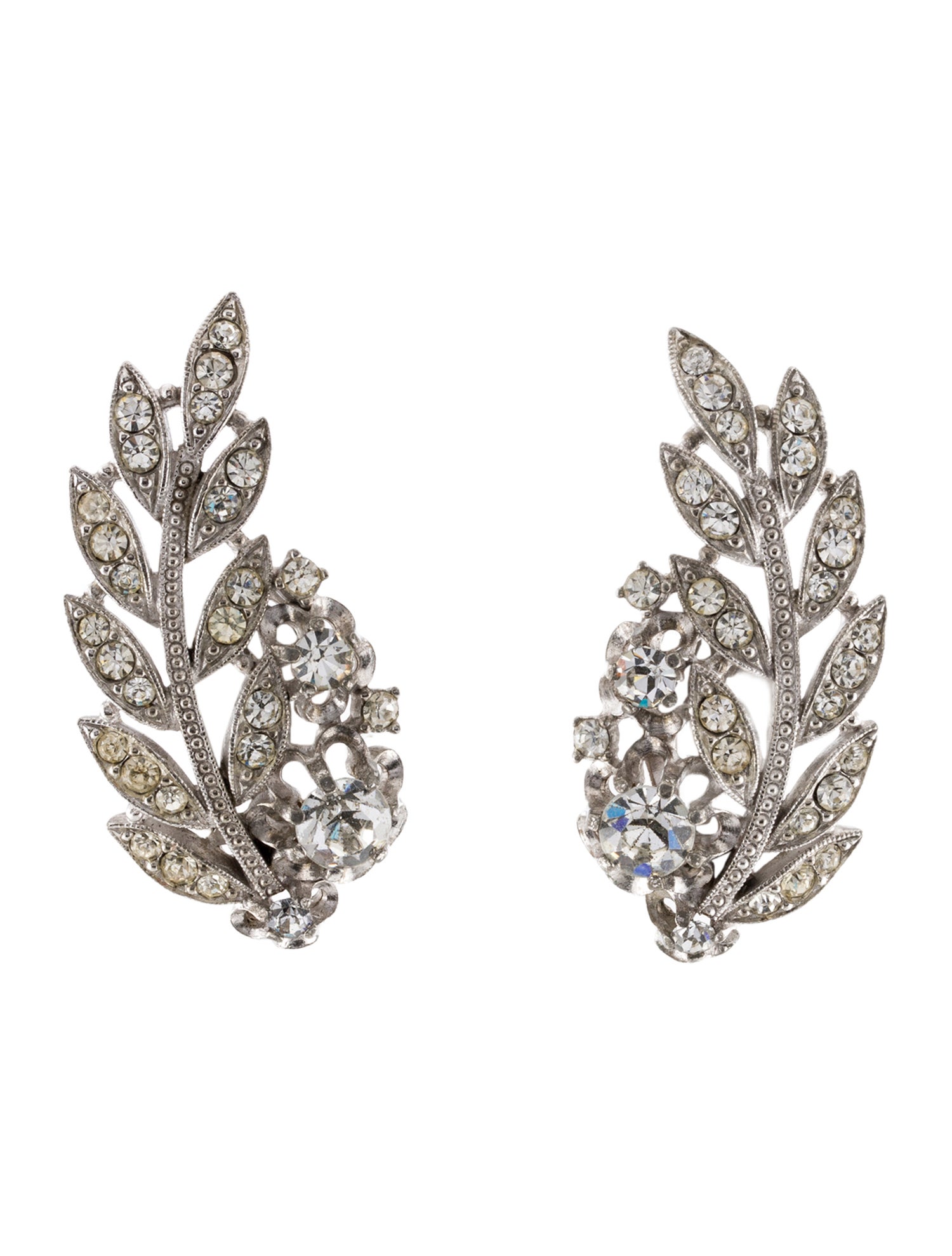 Schiaparelli Vintage Crystal Clip-On Earrings