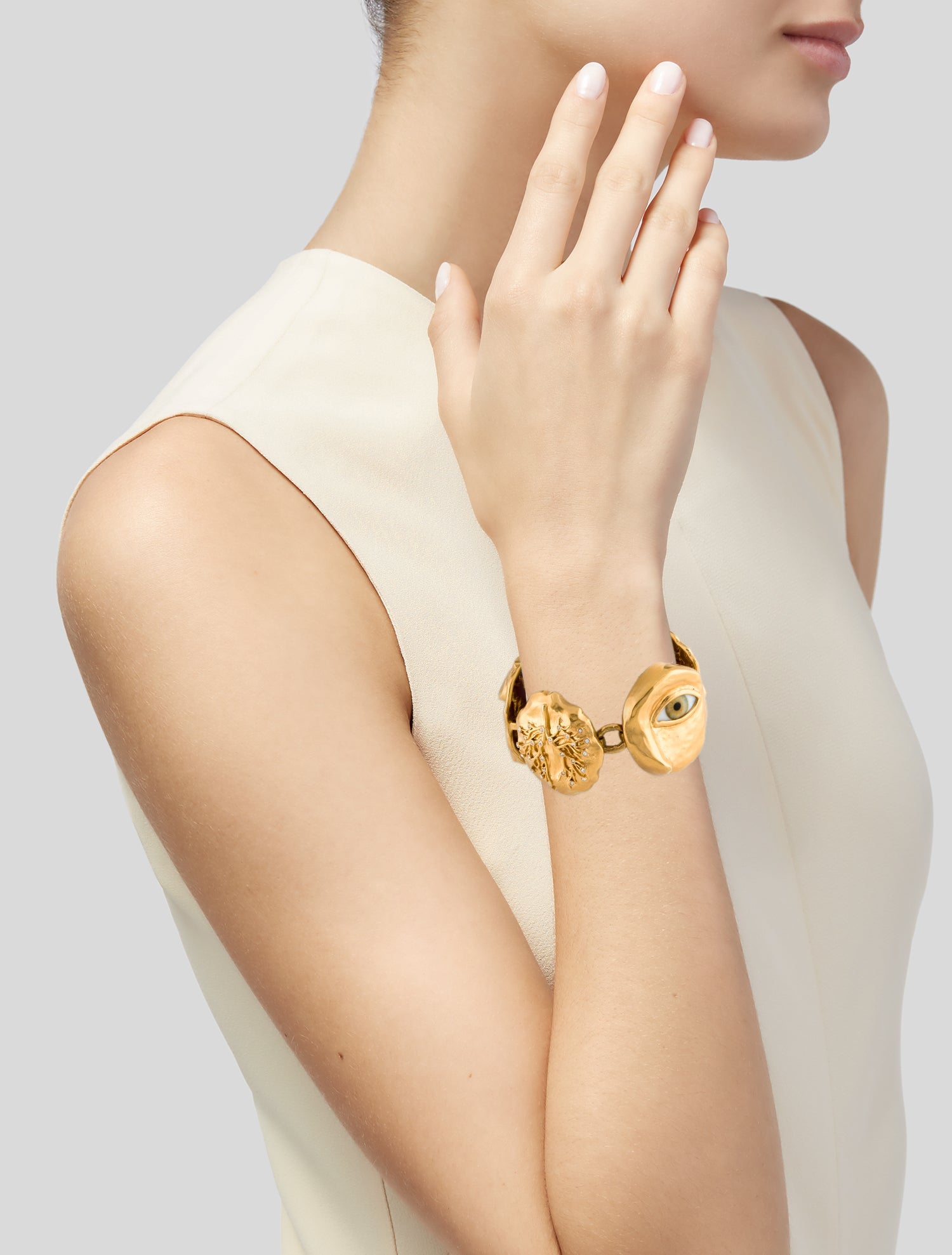 Schiaparelli Crystal & Resin Link Bracelet