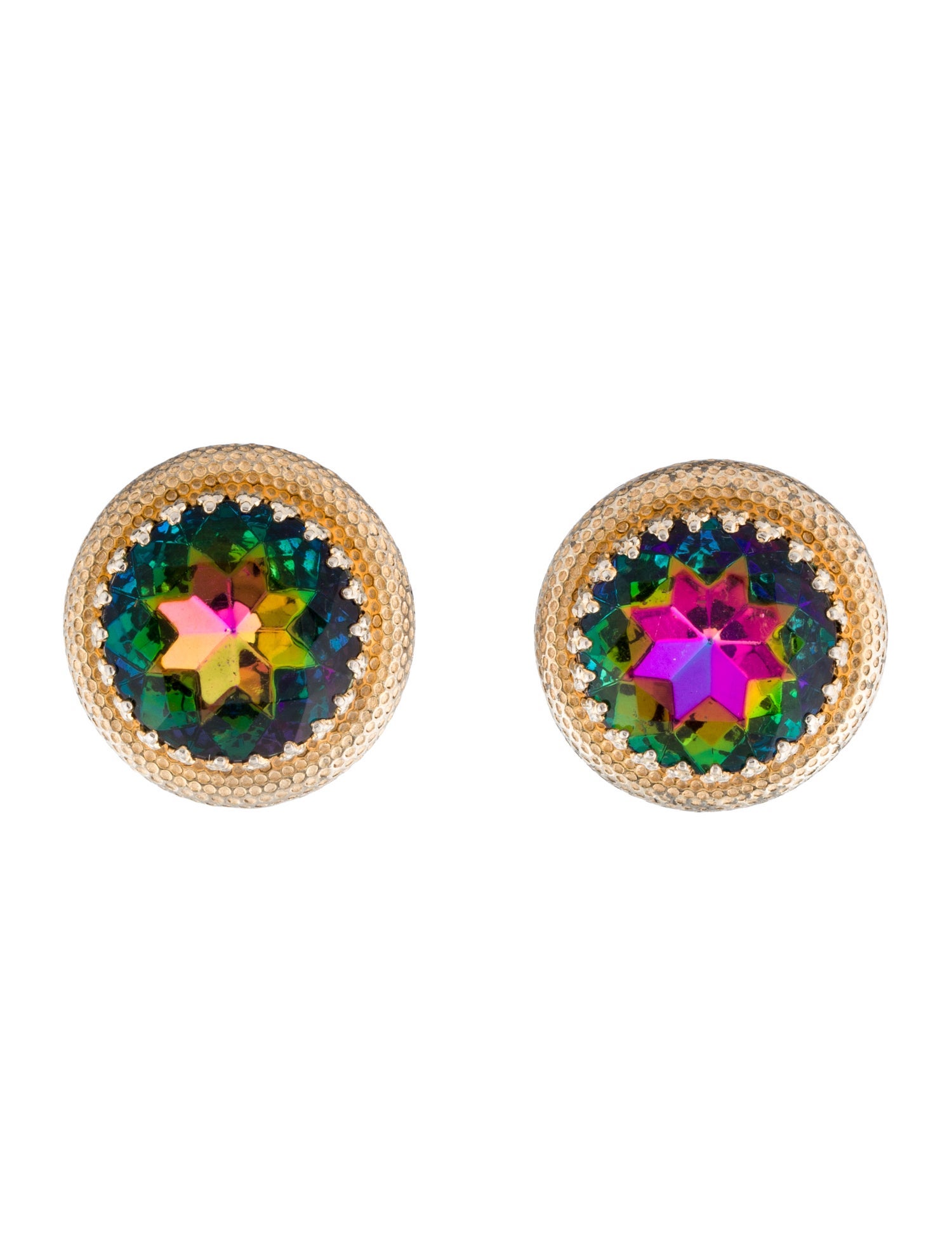 Schiaparelli Watermelon Rhinestone Clip-On Earrings