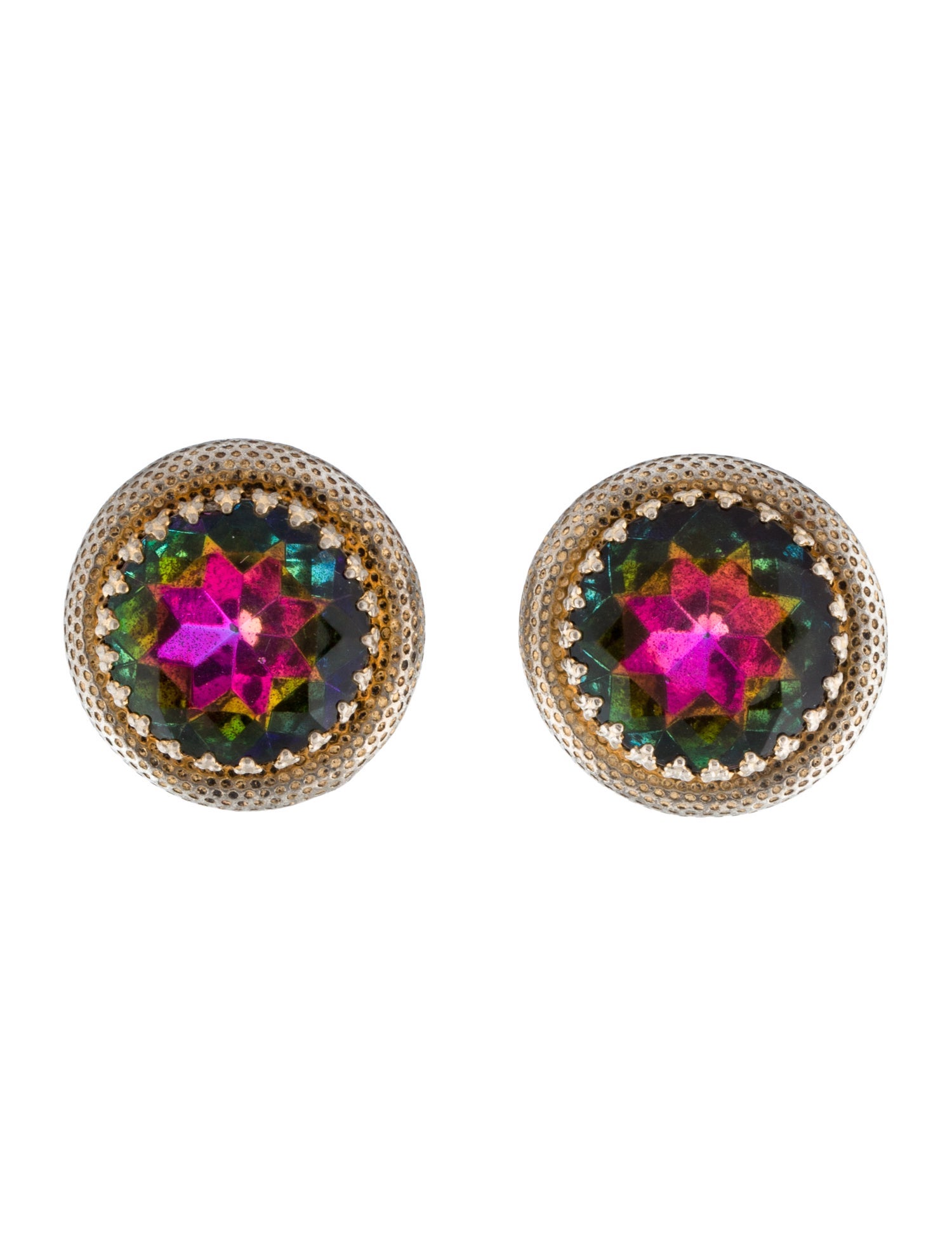 Schiaparelli Watermelon Rhinestone Clip-On Earrings