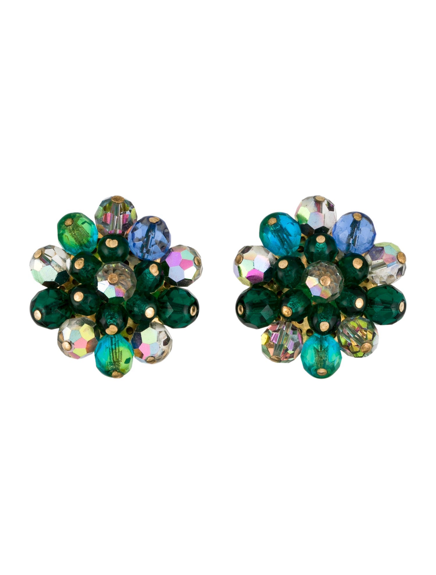 Schiaparelli Crystal Clip-On Earrings