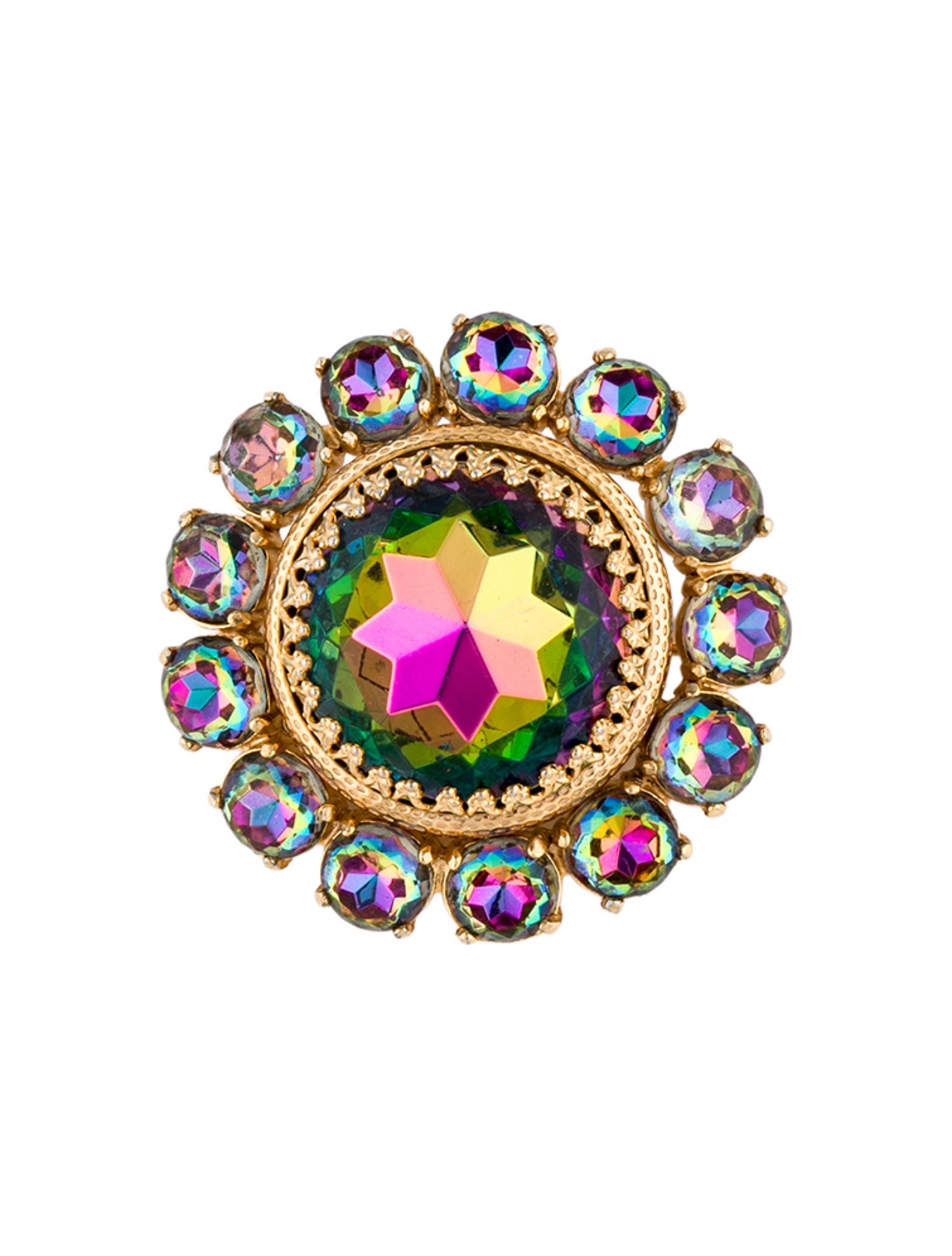 Schiaparelli Vintage Crystal Watermelon Brooch Pin