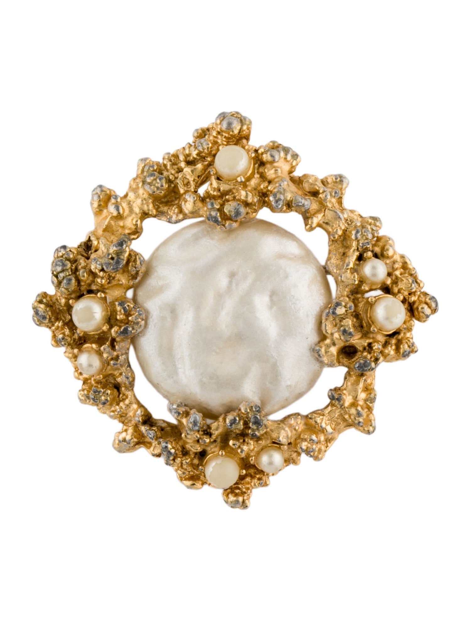 Schiaparelli Vintage Faux Pearl Pin Brooch