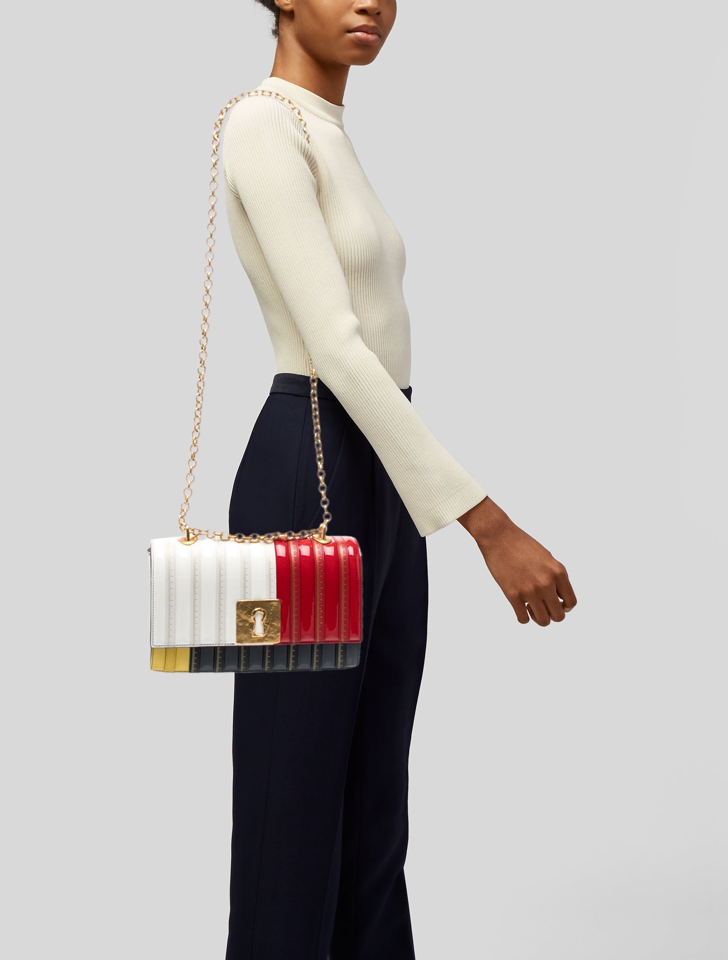 Schiaparelli Patent Leather Shoulder Bag