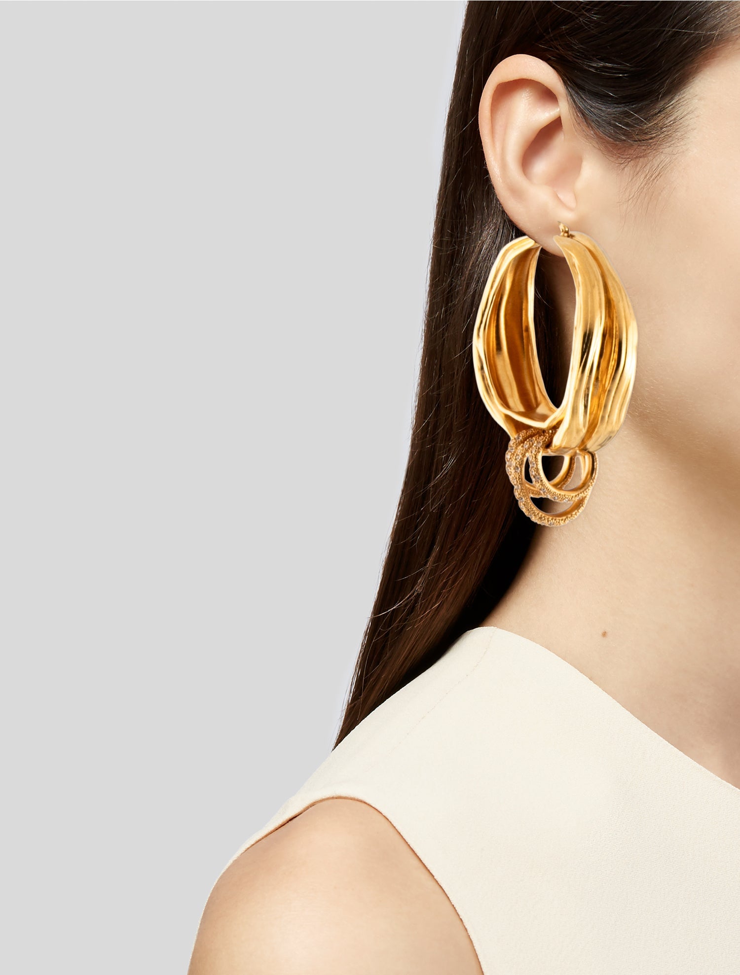 Schiaparelli Crystal Hoop Earrings
