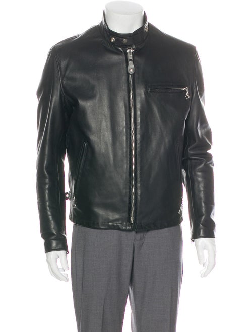 Schott NYC Leather Moto Jacket Black