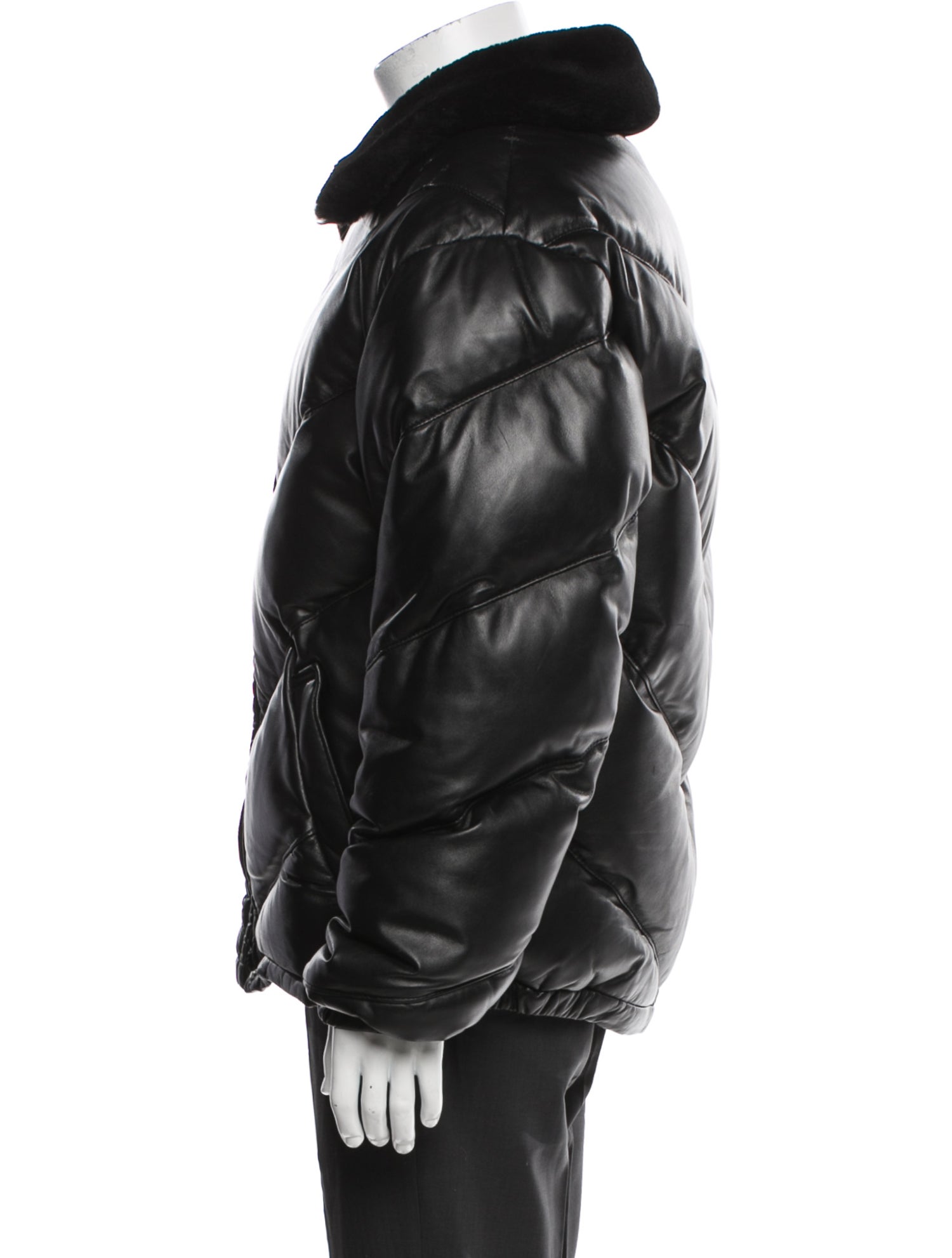 Schott NYC Leather Puffer Coat
