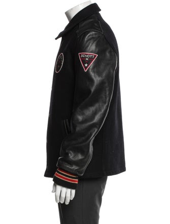 Schott NYC Wool Graphic Print Varsity Jacket