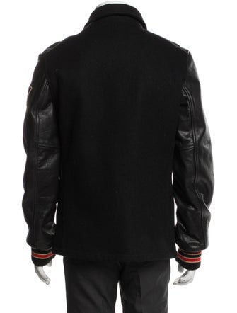 Schott NYC Wool Graphic Print Varsity Jacket