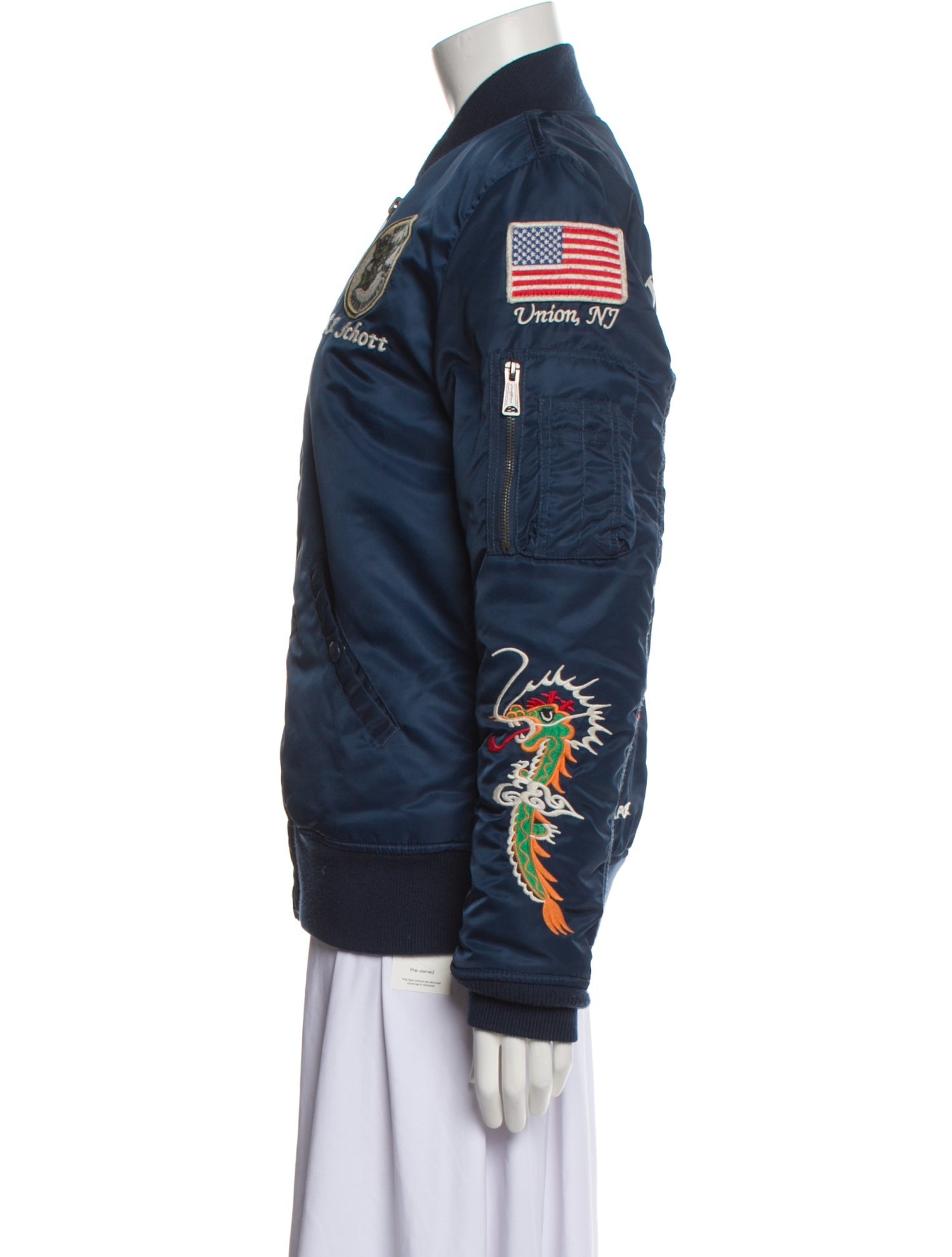 Schott NYC Graphic Print Bomber Jacket