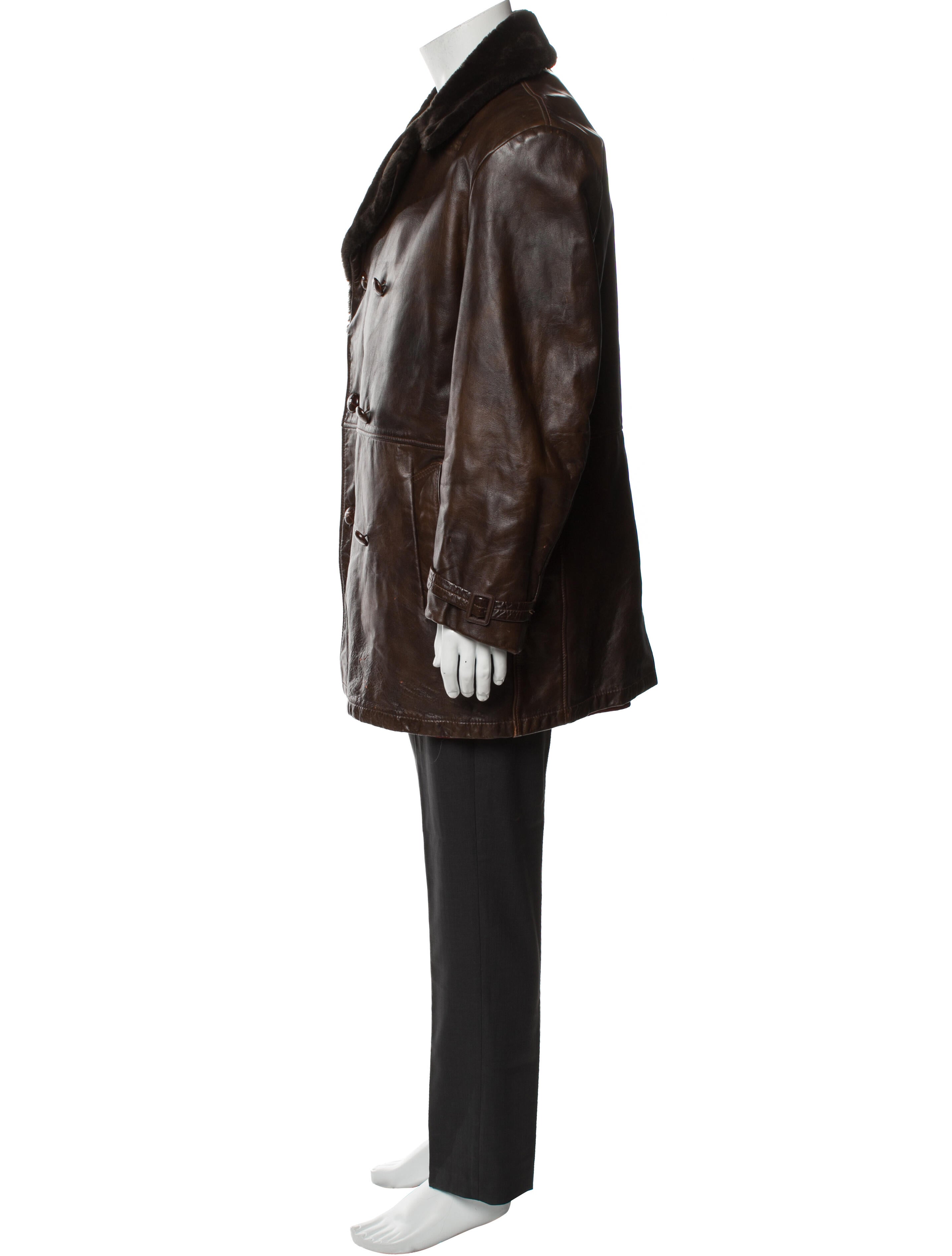 Schott NYC Leather Overcoat