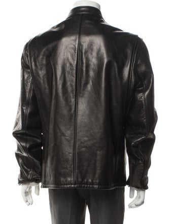 Schott NYC 530 Waxed Natural Pebbled Cowhide Café Leather Moto Jacket