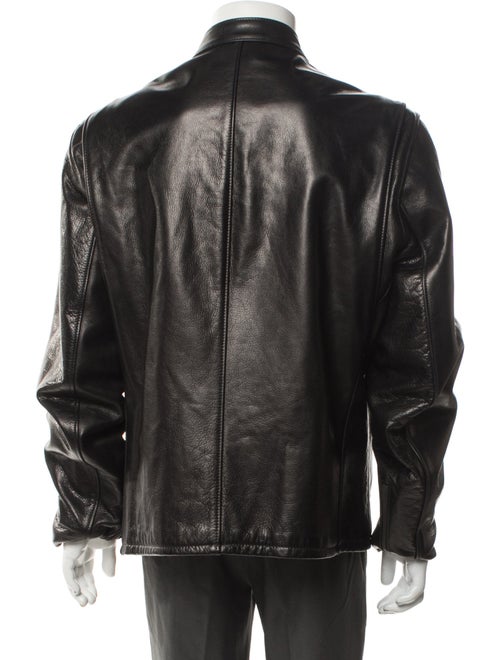 Schott NYC 530 Waxed Natural Pebbled Cowhide Café Leather Moto Jacket